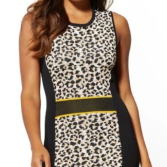 New York & Company Dresses & Skirts - New York & Company Sleeveless Leopard Print Sheath Dress Size XXL